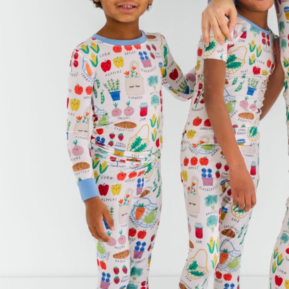 Little Sleepies Farmer’s Market Long Sleeve Two Piece Pajama Set 2T NWT NIB - Picture 5 of 5